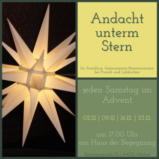 Andacht unterm Stern an den Adventssamstagen am HdB