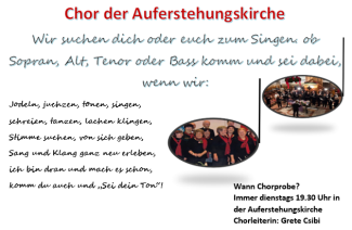 Chorsänger*innen gesucht