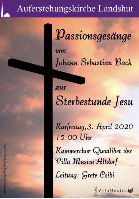 musikalische Andacht mit dem Kammerchor Quodlibet unter der Leitung von Grete Csibi